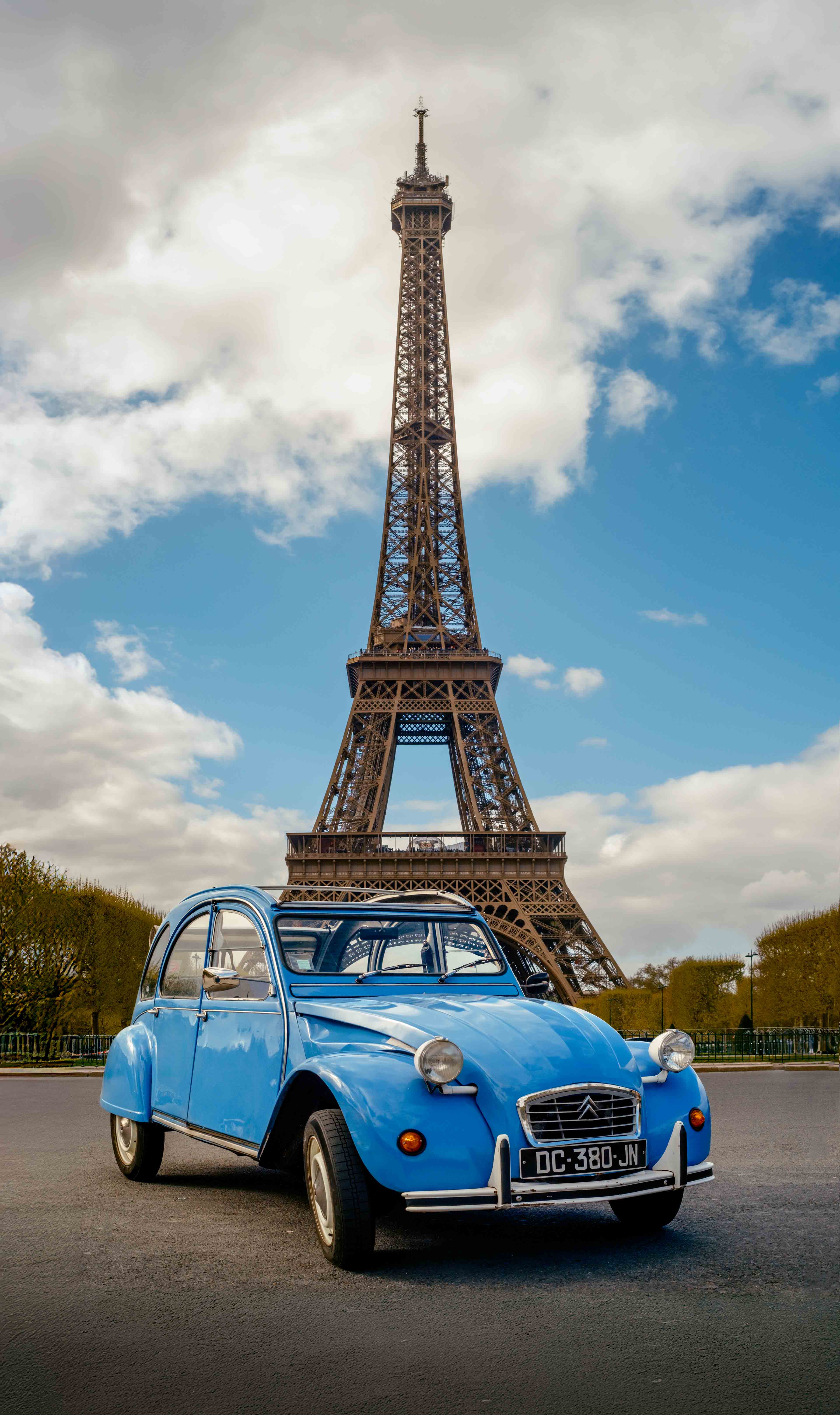 I rented the 2CV for the shot. Paris supplied the taller prop.